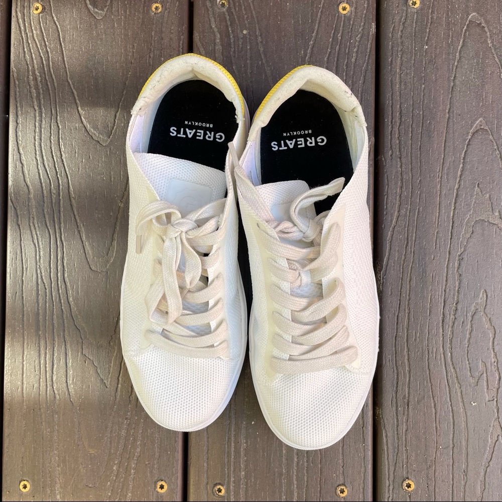 GREATS - Royale Knit White/Yellow Sneakers